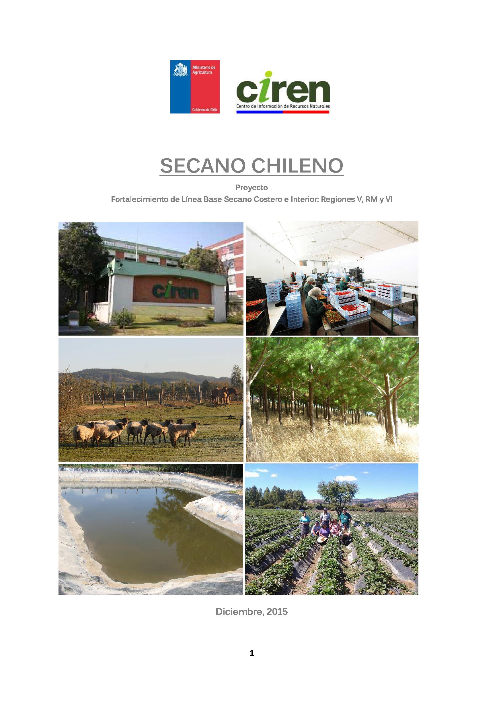 Fortalecimiento de Línea Base Secano Costero e Interior : regiones, V ...